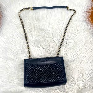 Tory Burch crossbody quilted black bag